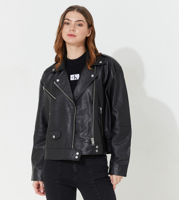 Calvin Klein  Leather Jackets - Black Leather Jackets
