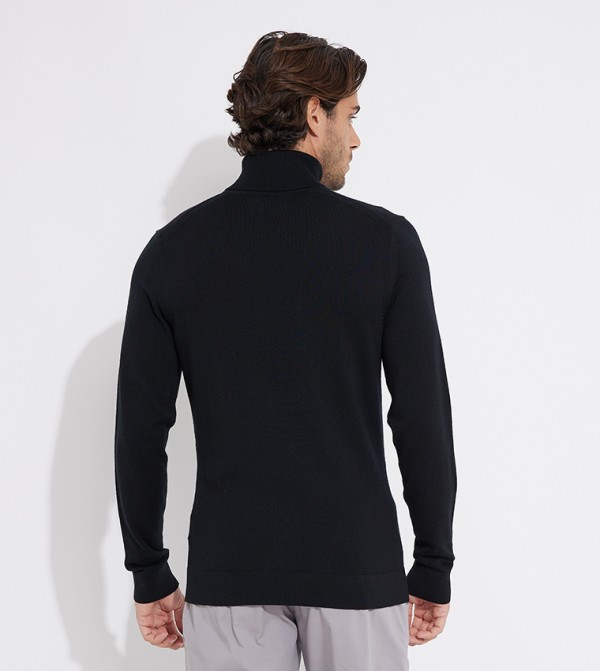 Calvin Klein  Turtle Neck Sweaters - Black Sweater