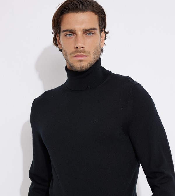 Calvin Klein  Turtle Neck Sweaters - Black Sweater