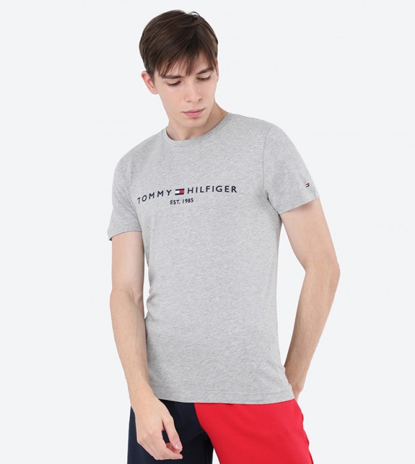 Tommy Hilfiger  Clothing - Grey Round Neck T-Shirts