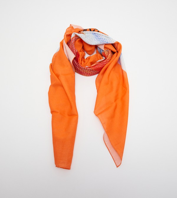 Calvin Klein  Scarves - Orange Knitted Scarves