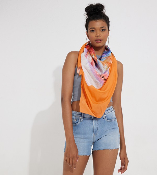 Calvin Klein  Scarves - Orange Knitted Scarves