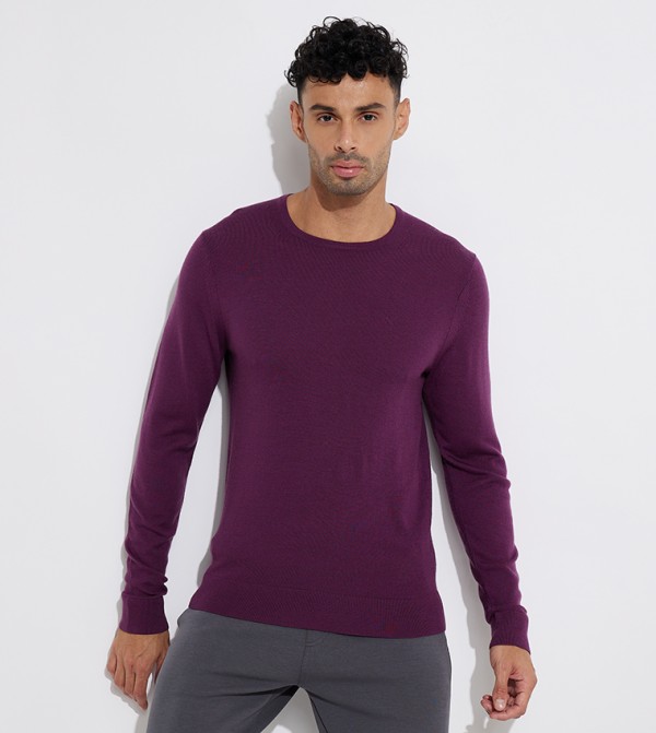 كالفين كلاين  سترات و كارديغانات  - بنفسجي  Sweater