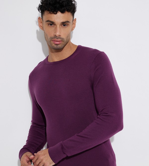 كالفين كلاين  سترات و كارديغانات  - بنفسجي  Sweater