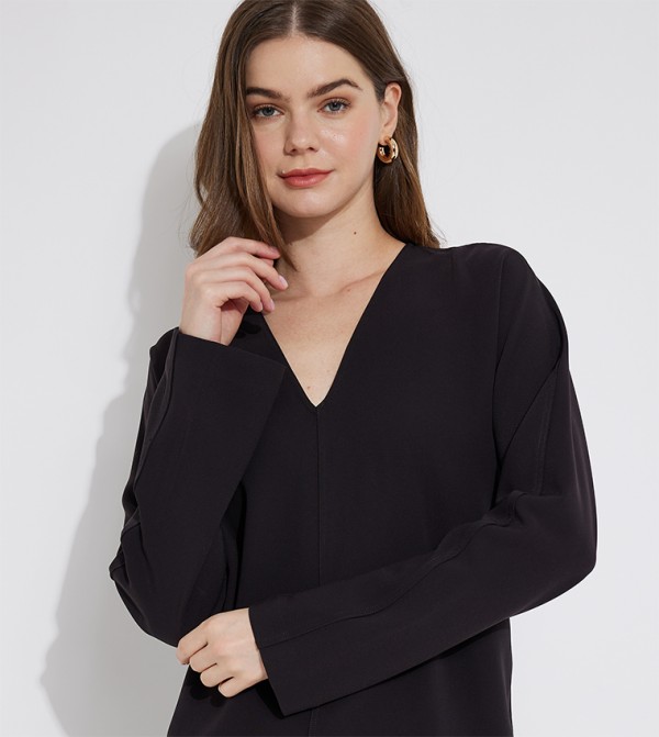 Calvin Klein  HourglassBodyType - Black Tops & Blouses