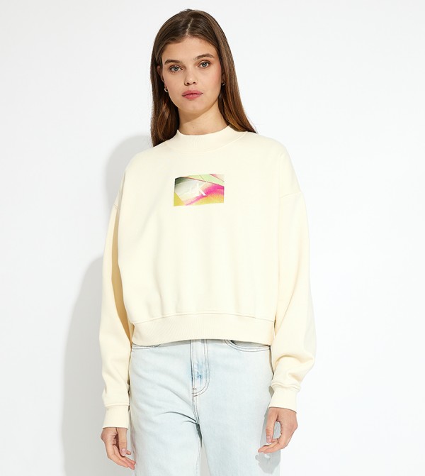 Calvin Klein Jeans  Hoodies & Sweatshirts - Beige Sweatshirts