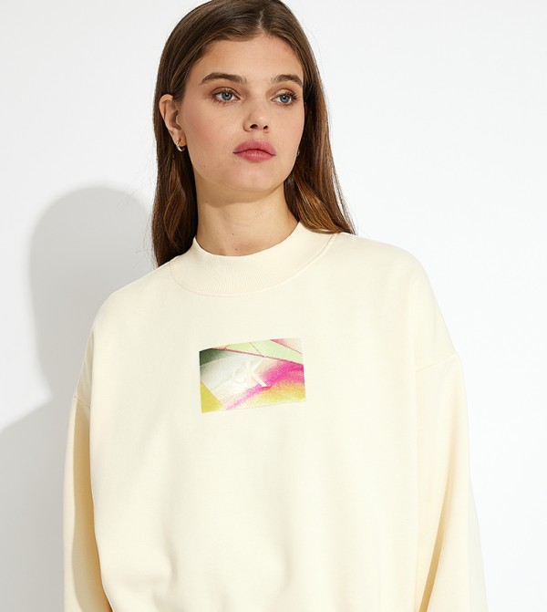 Calvin Klein Jeans  Hoodies & Sweatshirts - Beige Sweatshirts