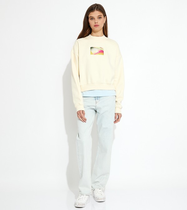 Calvin Klein Jeans  Hoodies & Sweatshirts - Beige Sweatshirts
