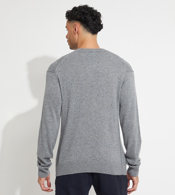 كالفين كلاين  سترات و كارديغانات  - رمادي Sweater