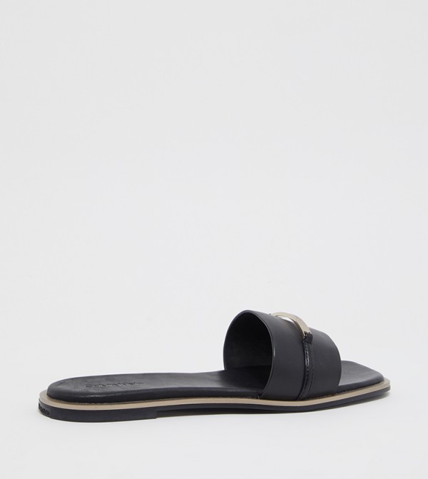 Calvin Klein  - Black Flat Sandals