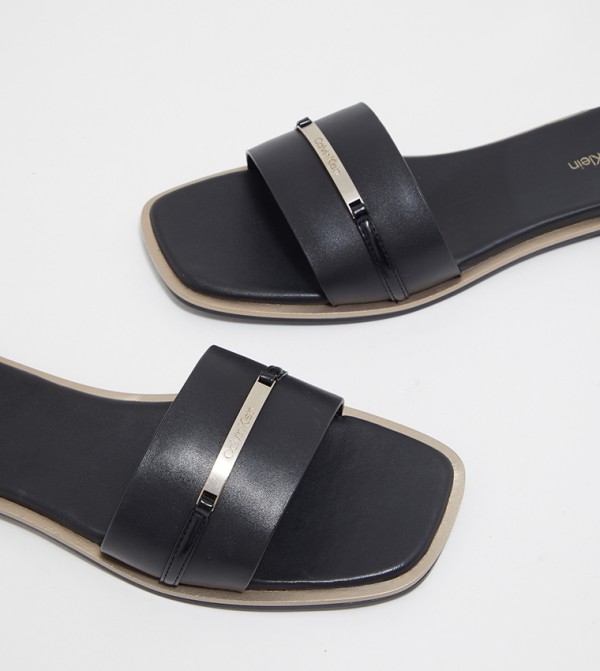 Calvin Klein  - Black Flat Sandals