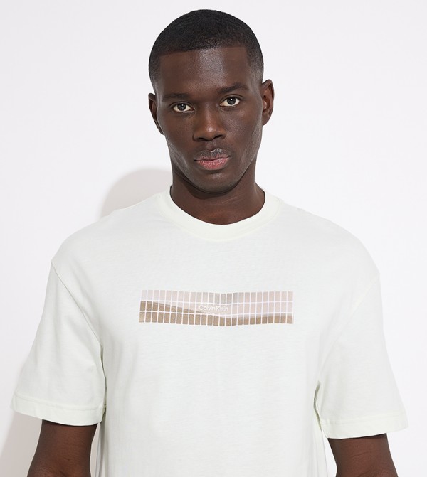 Calvin Klein  T-Shirts - Off White Casual T-Shirts