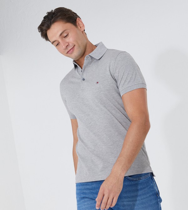 Tommy Hilfiger  T-Shirts - Grey Polo T-shirts