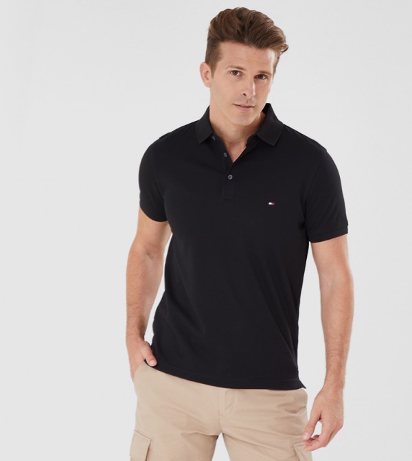 Tommy Hilfiger  - Black Polo T-shirts