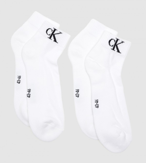 كالفين كلاين  جوارب   - أبيض Calf Length Socks