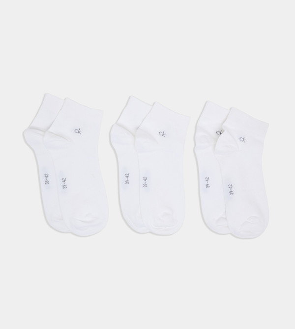 Calvin Klein Ankle Length Socks - White Ankle Length Socks