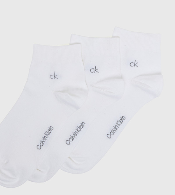 Calvin Klein Ankle Length Socks - White Ankle Length Socks