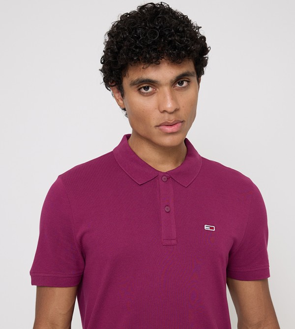 Tommy Jeans TOMMY JEANS - Purple Polo T-shirts