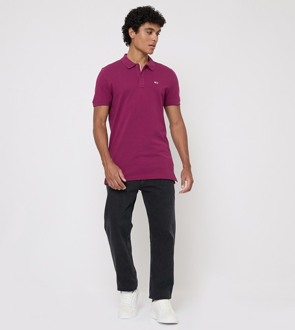 Tommy Jeans TOMMY JEANS - Purple Polo T-shirts