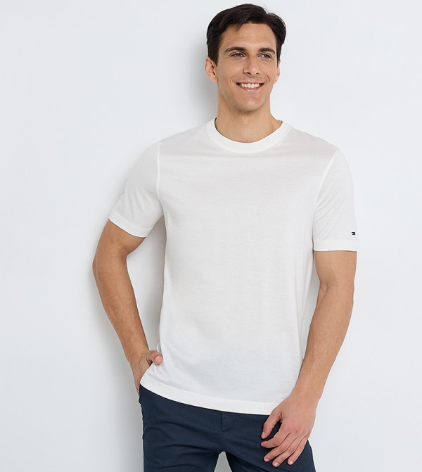 Tommy Hilfiger T-Shirts - White Round Neck T-Shirts