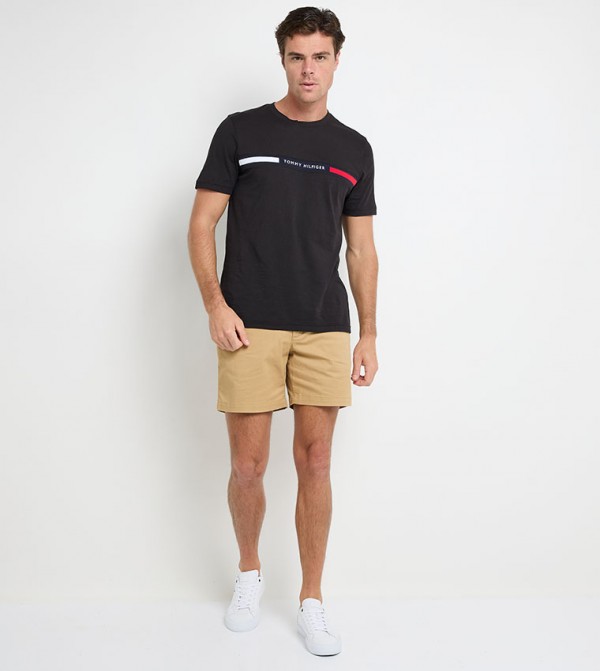 Tommy Hilfiger  T-Shirts - Black Round Neck T-Shirts