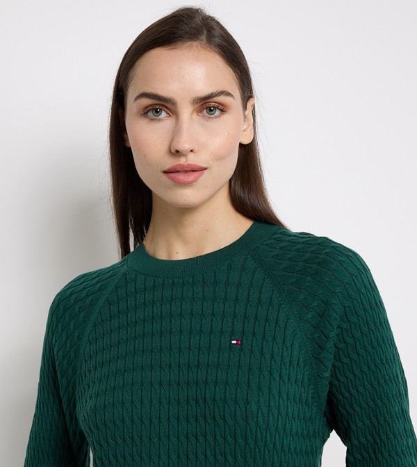 Tommy Hilfiger  Sweaters - Green Round Neck Sweaters
