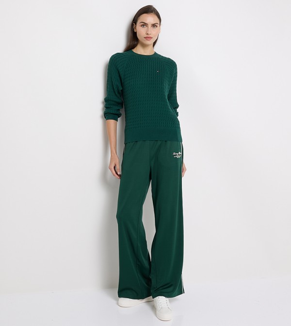 Tommy Hilfiger  Sweaters - Green Round Neck Sweaters