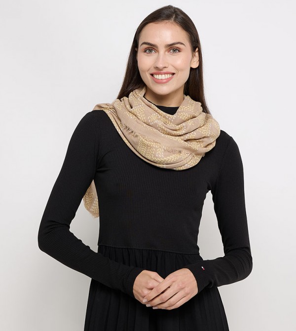 Tommy Hilfiger Scarves - Beige Woven Scarves
