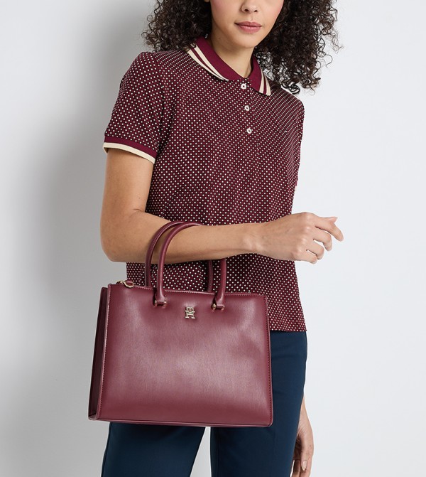 Tommy Hilfiger - Maroon Tote Bags