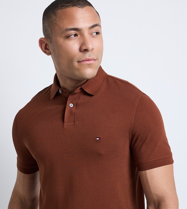 Tommy Hilfiger  T-Shirts - Brown Polo T-shirts