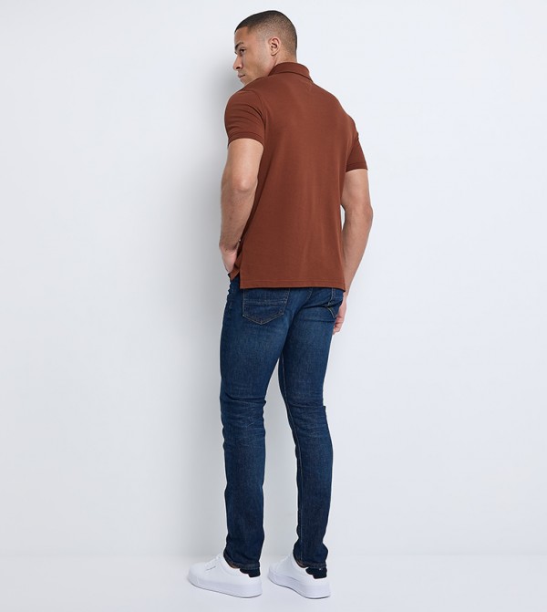 Tommy Hilfiger  T-Shirts - Brown Polo T-shirts