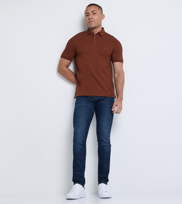 Tommy Hilfiger  T-Shirts - Brown Polo T-shirts