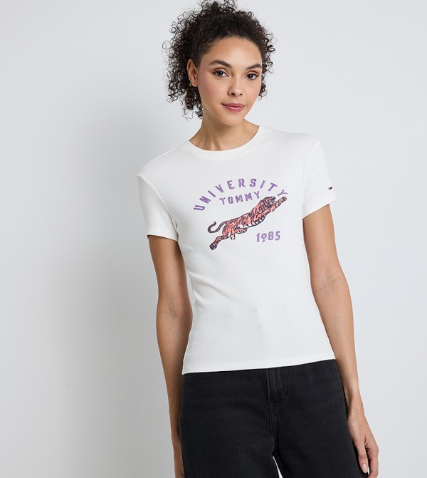 تومي هيلفيغر  تيشيرتات - أبيض Short Sleeve T-Shirts
