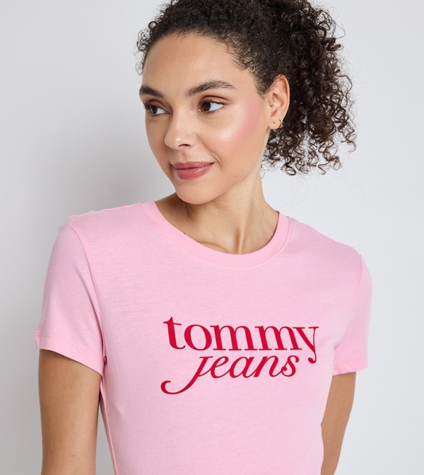 Tommy Hilfiger  Clothing - Pink Short Sleeve T-Shirts
