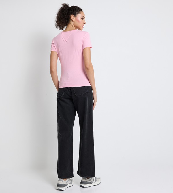 Tommy Hilfiger  Clothing - Pink Short Sleeve T-Shirts