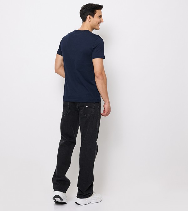 Tommy Jeans TOMMY JEANS - Navy Round Neck T-Shirts