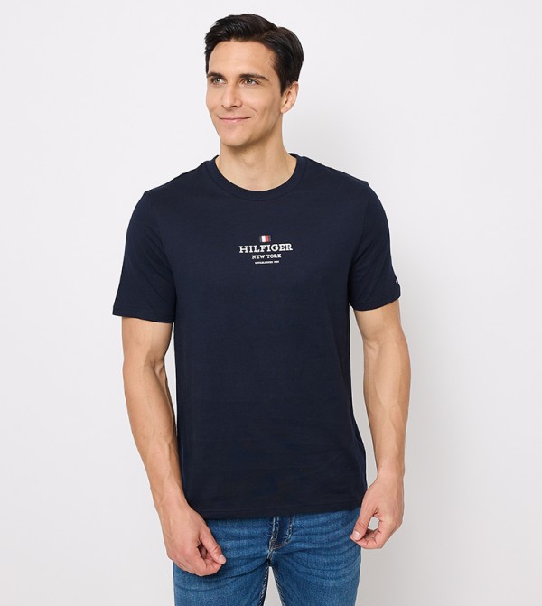 Tommy Hilfiger  Clothing - Navy Round Neck T-Shirts