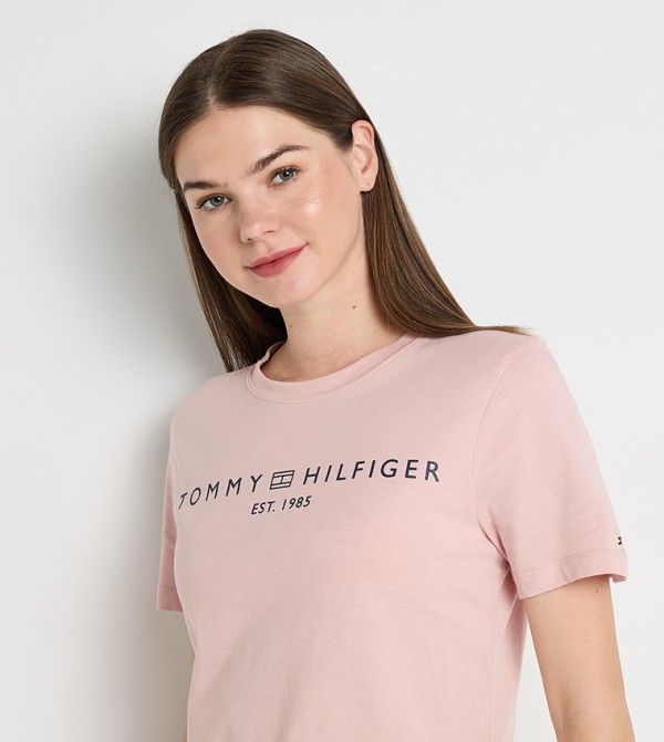 Tommy Hilfiger  T-Shirts - Pink Casual T-Shirts