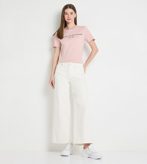 Tommy Hilfiger  T-Shirts - Pink Casual T-Shirts