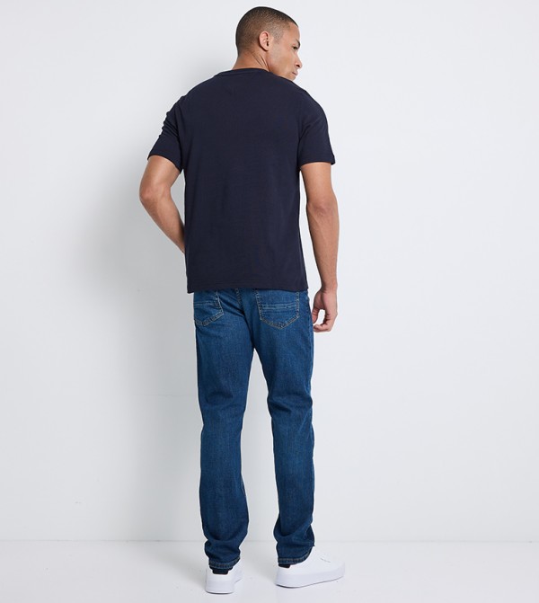 تومي هيلفيغر تيشيرتات كاجوال - كحلي Round Neck T-Shirts