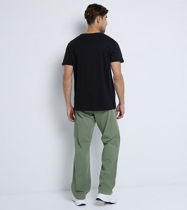 Tommy Hilfiger  T-Shirts - Black Round Neck T-Shirts