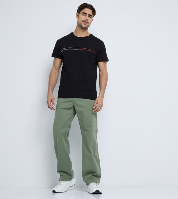 Tommy Hilfiger  T-Shirts - Black Round Neck T-Shirts
