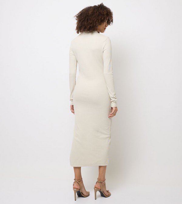 Calvin Klein Jeans  AppleBodyType - Beige Midi Dresses