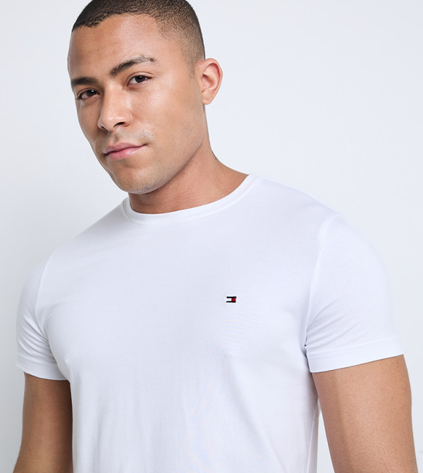 Tommy Hilfiger - White Round Neck T-Shirts