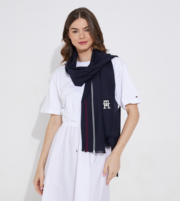 تومي هيلفيغر  أوشحة صوفية - كحلي Woollen Scarves