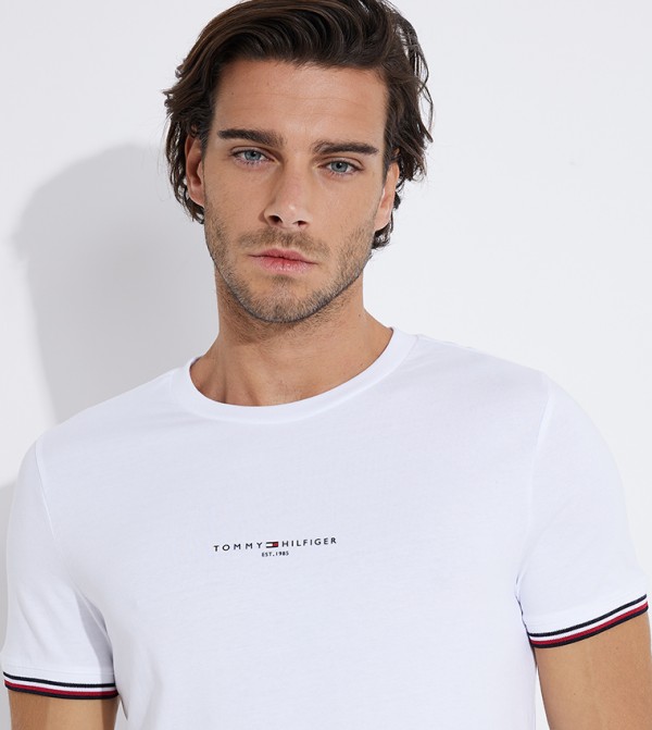 Tommy Hilfiger Men - White Round Neck T-Shirts