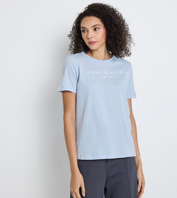 Tommy Hilfiger  T-Shirts - Blue Short Sleeve T-Shirts