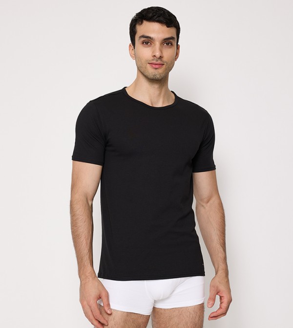 Tommy Hilfiger T-Shirts - Black Round Neck T-Shirts