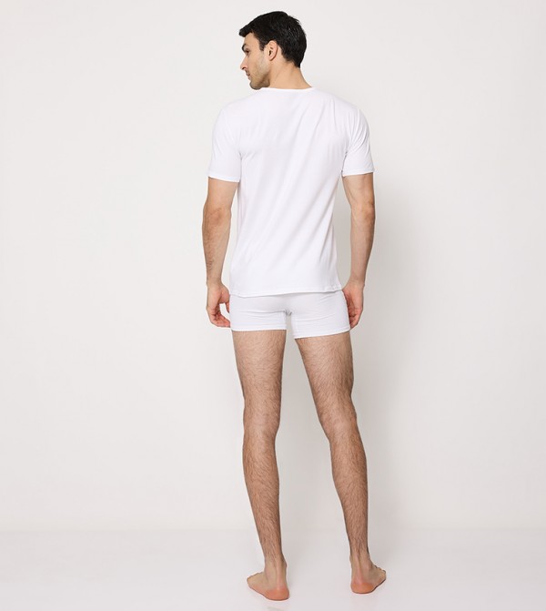 Tommy Hilfiger  T-Shirts - White Round Neck T-Shirts