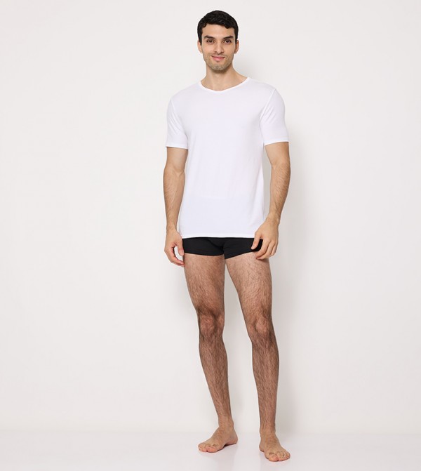 Tommy Hilfiger  T-Shirts - White Round Neck T-Shirts